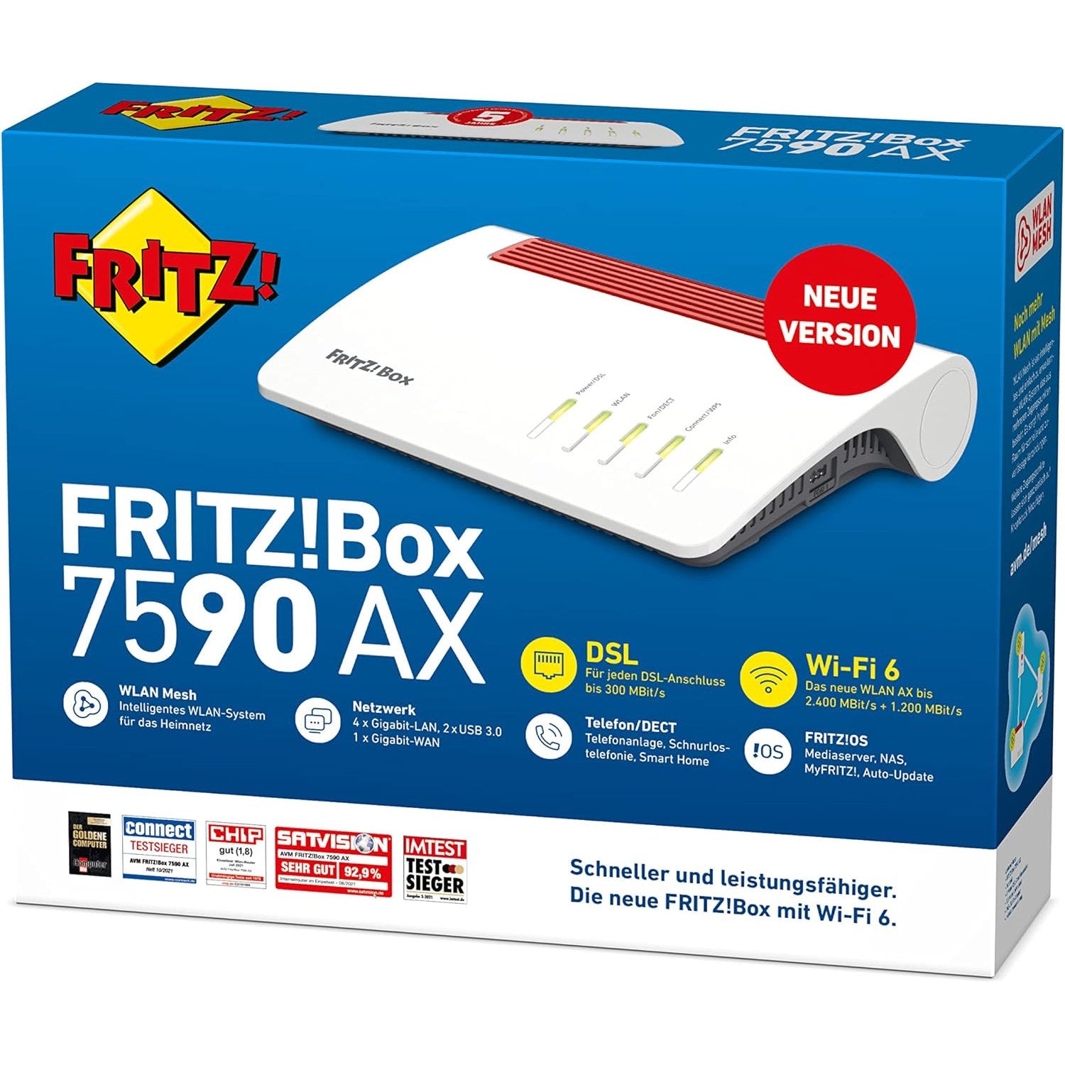 AVM FRITZ!Box 7590 AX: High-Speed WiFi 6 Router for Seamless Home Network